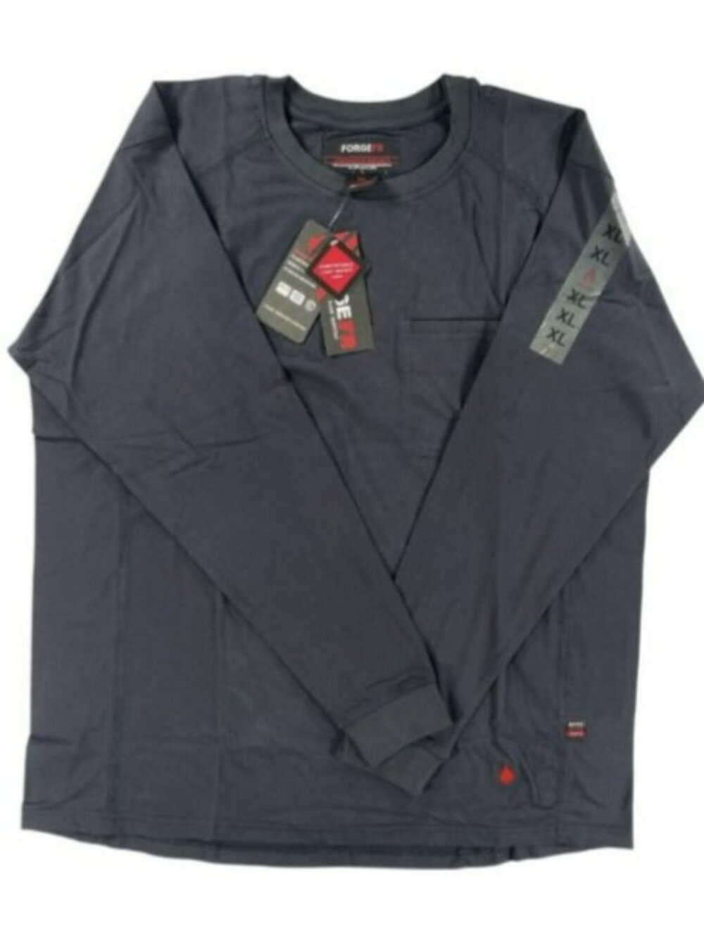 Forge FR Shirt Navy Flame Resistant Long Sleeve NFPA 2112 CAT2 HRC2 Men's Sz XL